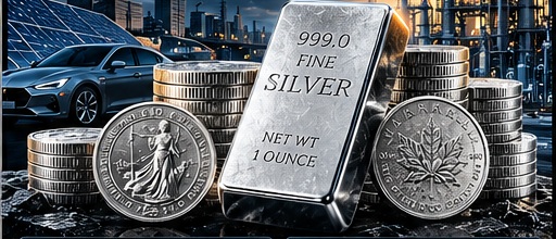 Silver bullion with industrial and technology context in a premium Solent Bullion educational scene